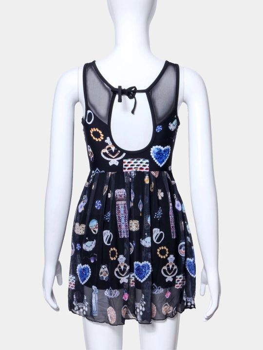Ayollar suzish ko‘ylagi Mina JewelDream S-L, ochiq orqa, bifleks, ko‘krak 84-96 sm
