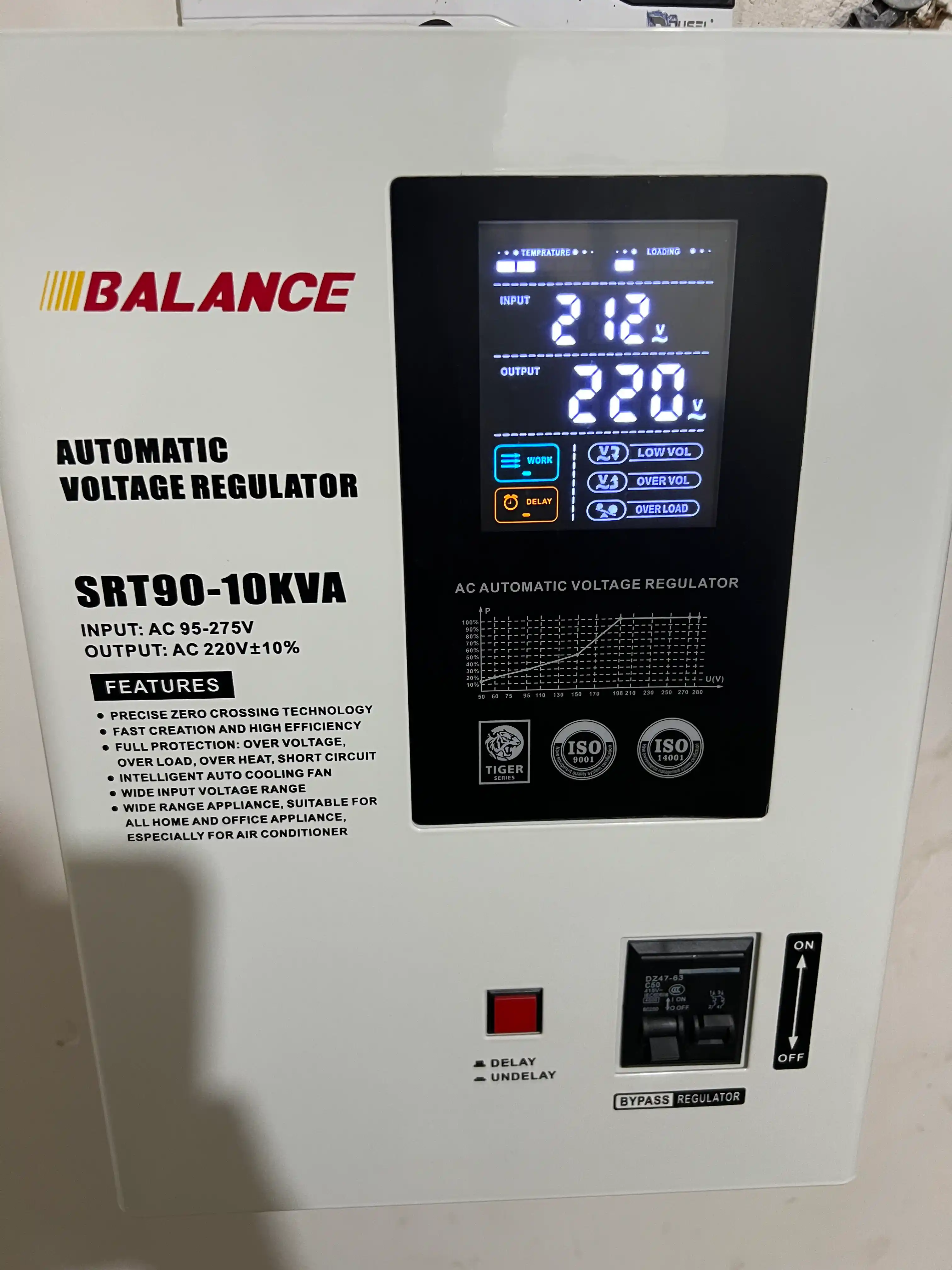 Kuchlanish stabilizatori Balance 10 kVA, releli, 95-275V