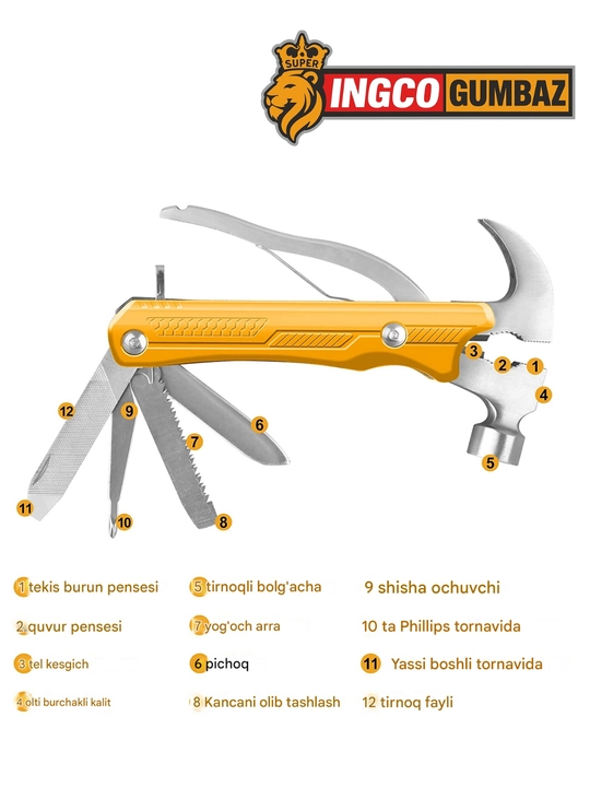 Многофункциональный молоток INGCO HMFH0121