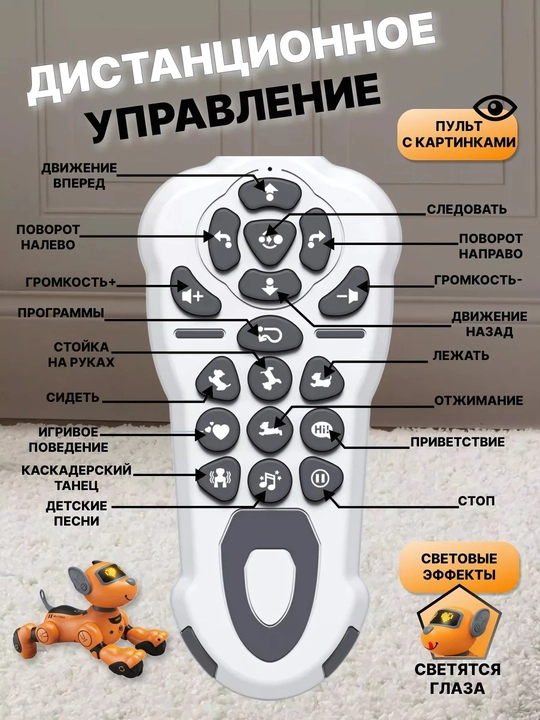 Интерактивная робот собака на радиоуправлении, с пультом, 17 функций 