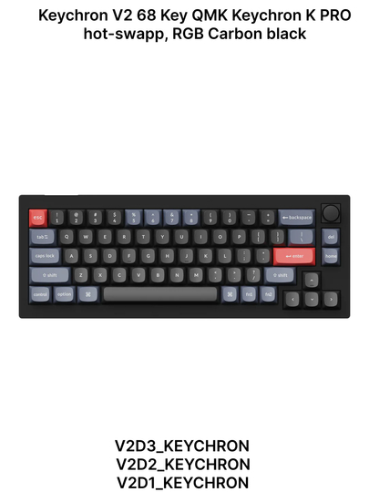 Игровая механическая клавиатура Keychron V2 QMK K PRO Hot-Swap, RGB, Knob,Carbon Black V2D