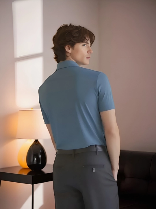 Erkaklar uchun polo, yoqali, yoz uchun finka