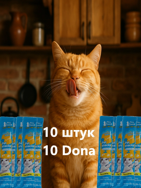 Лакомство для кошек "Мульти витаминное крем-лакомство", 5 шт по 15 гр