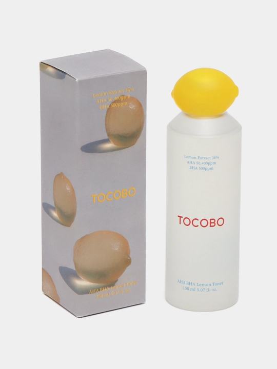 Limon ekstrakti bilan kislotali tonik-eksfoliant, Tocobo, AHA BHA Lemon Toner, 150 ml