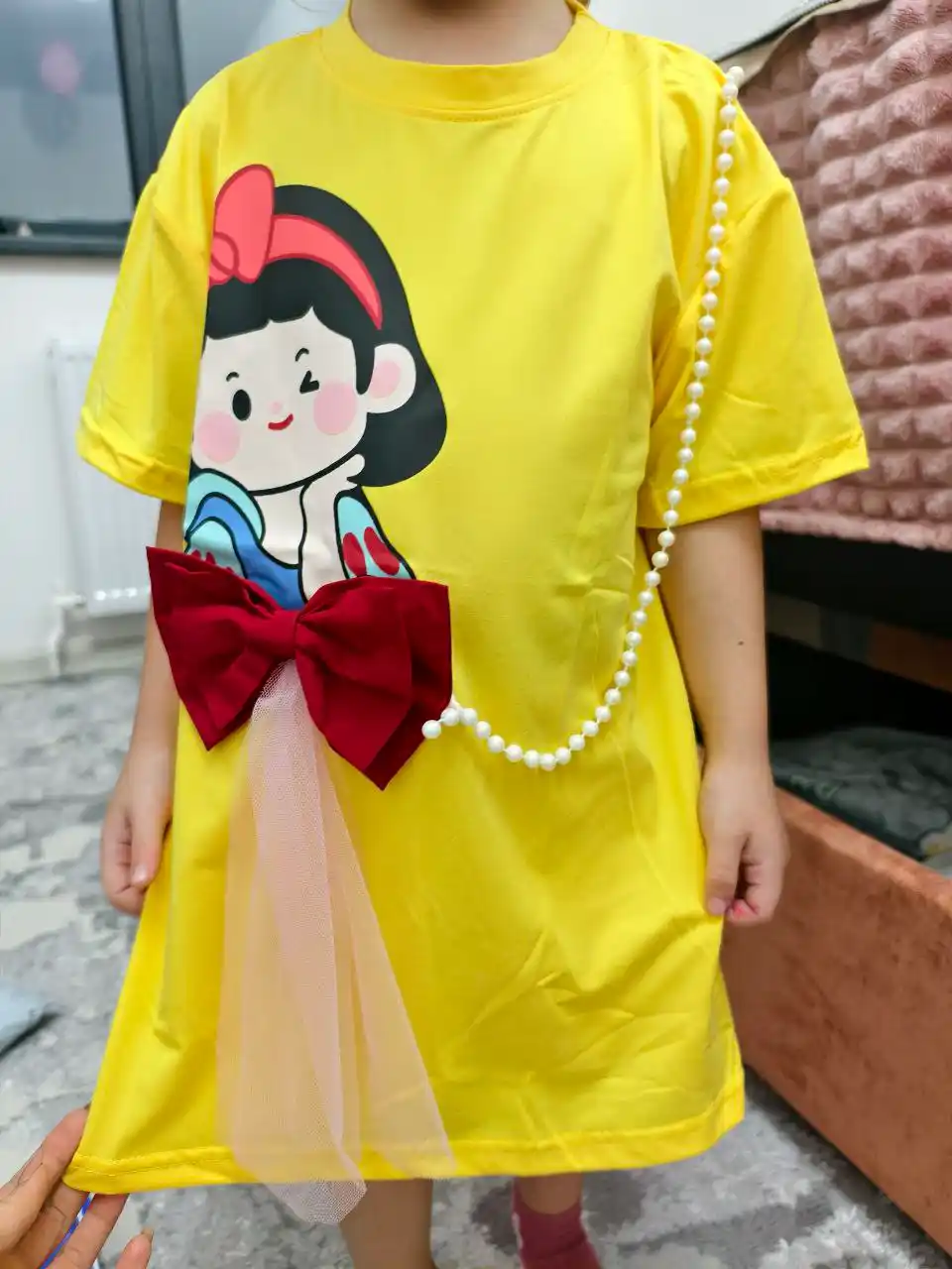 Футболка удлиненная, детская, с принтом Disney Princess, туника, хлопок