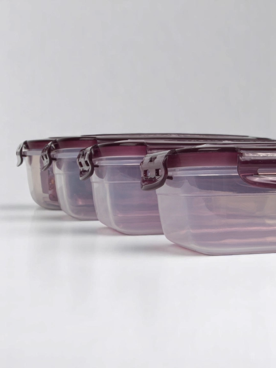 Набор GreenLock, 4 герметичных контейнера для еды, PP пластик, прямоугольные