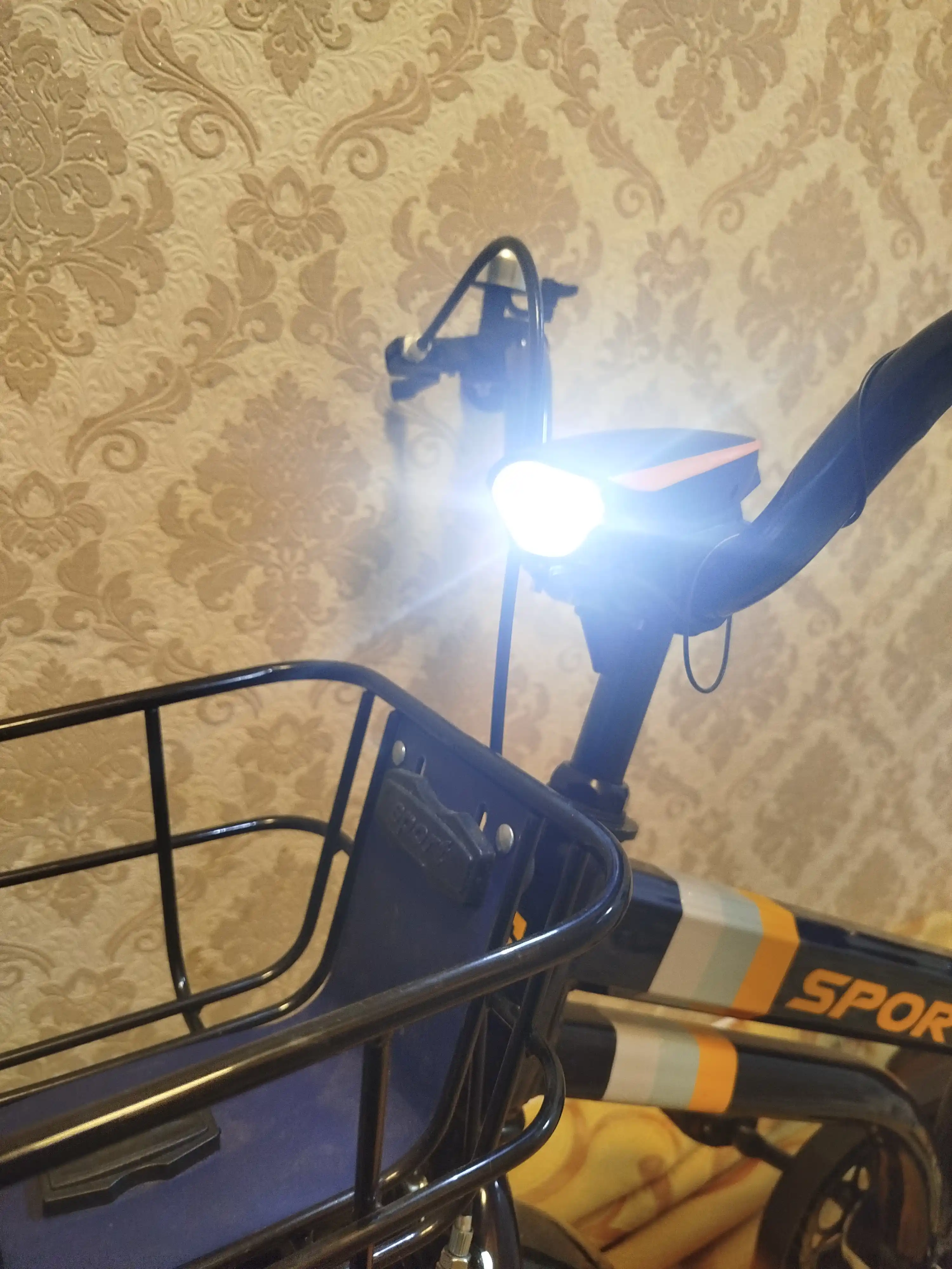 Фонарик + сигнал, LED,  USB Type-C с питанием от аккумулятора, велосипедный фонарь