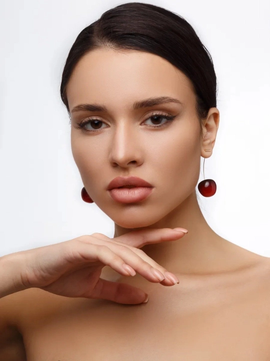 Серьги, сердце, клевер, бижутерия, женские, вишня, жемчуг, YSL