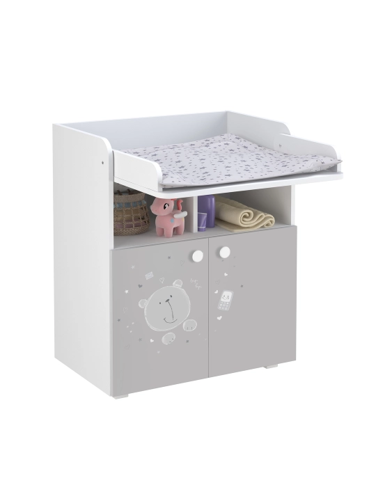 Polini Kids Simple 1270 bolalar uchun komod, oq-kulrang