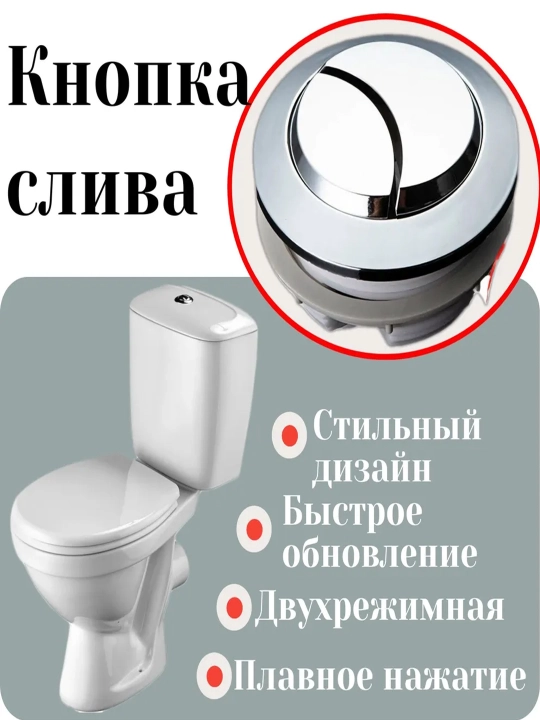 Кнопка слива для унитаза, 55 мм - 