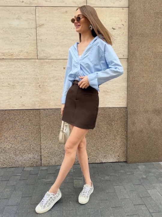 Klassik mini yubka, ayollar yubkasi, maktab yubkasi, kalta, ofis yubkasi, shortikli astar