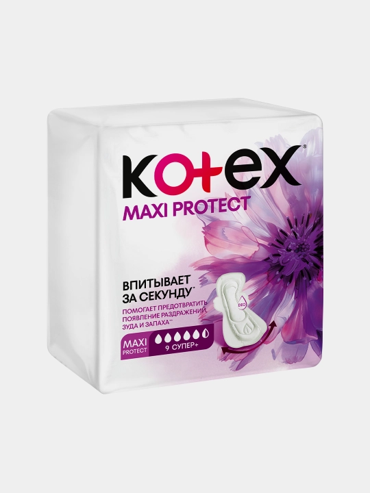 Gigiyenik prokladkalar Kotex Maxi Protect Super+, 9 dona