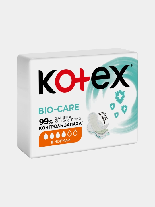 Прокладки женские Kotex Bio-Care Нормал, гигиенические, 8 шт
