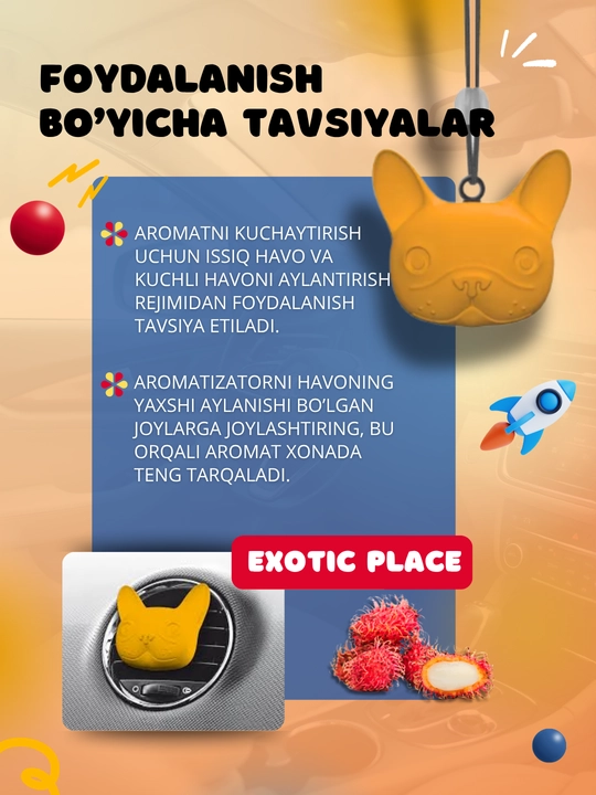 Dr. Marcus Cosmic Dog moshinasi uchun soflagich, avtomobil uchun xushbo‘ylantirgich