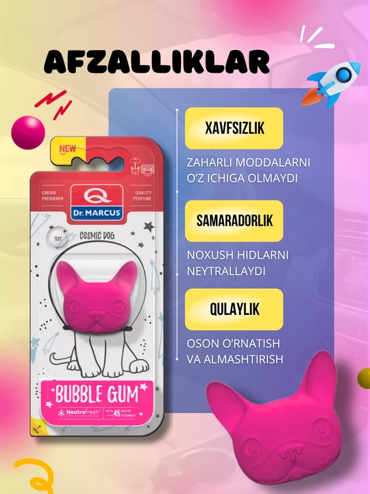 Dr. Marcus Cosmic Dog moshinasi uchun soflagich, avtomobil uchun xushbo‘ylantirgich