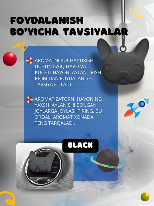 Dr. Marcus Cosmic Dog moshinasi uchun soflagich, avtomobil uchun xushbo‘ylantirgich