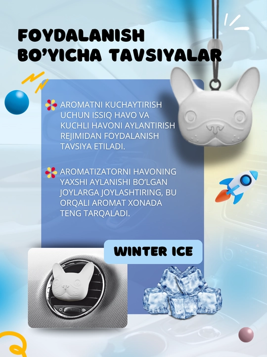 Dr. Marcus Cosmic Dog moshinasi uchun soflagich, avtomobil uchun xushbo‘ylantirgich