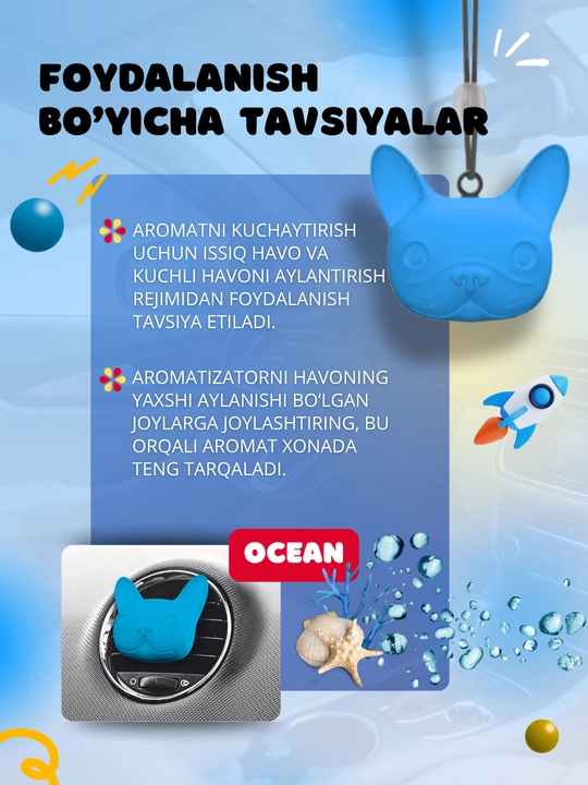 Dr. Marcus Cosmic Dog moshinasi uchun soflagich, avtomobil uchun xushbo‘ylantirgich