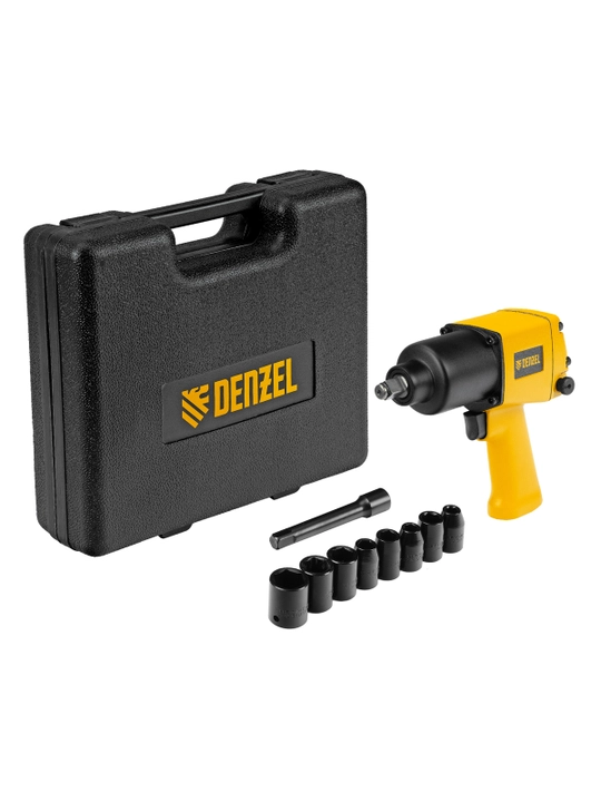 Darbeli kalit pnevmatik DENZEL IW860 + kallaklar to'plami 1/2", 7000 rpm, 57473