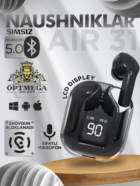 Simsiz quloqchinlar Hi-Fi Pods, sensorli,1+1 iPhone va Android uchun naushnik