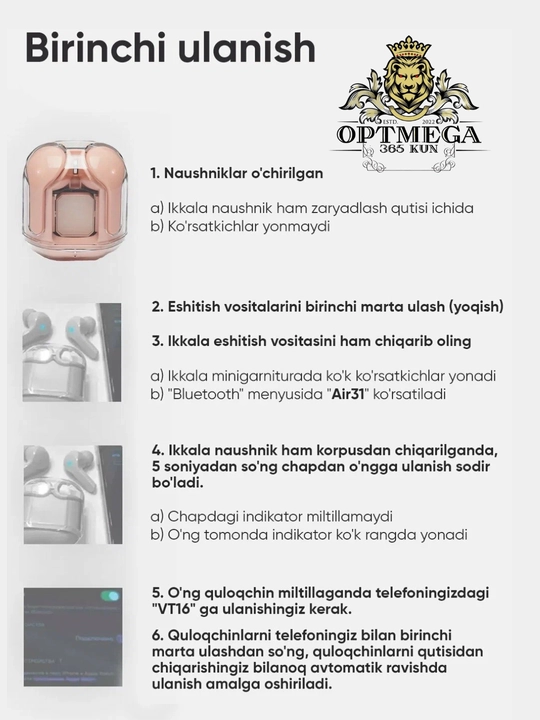 Simsiz quloqchinlar Hi-Fi Pods, sensorli,1+1 iPhone va Android uchun naushnik