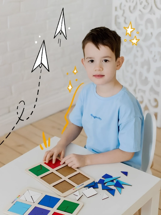 Rivojlantiruvchi "Nikiti Kvadratlari" o'yini, bolalar pazli, mozaika Montessori - 