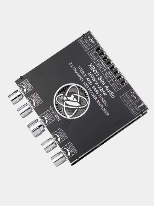 XY-S220H 2.1 kanalli kuchli bassli ovoz kuchaytirgichi, sabvuferli 160 W × 2 + 220 W