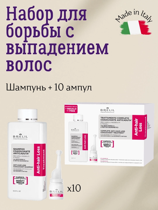 Набор против выпадения волос, Anti-hair loss, шампунь и ампулы - 