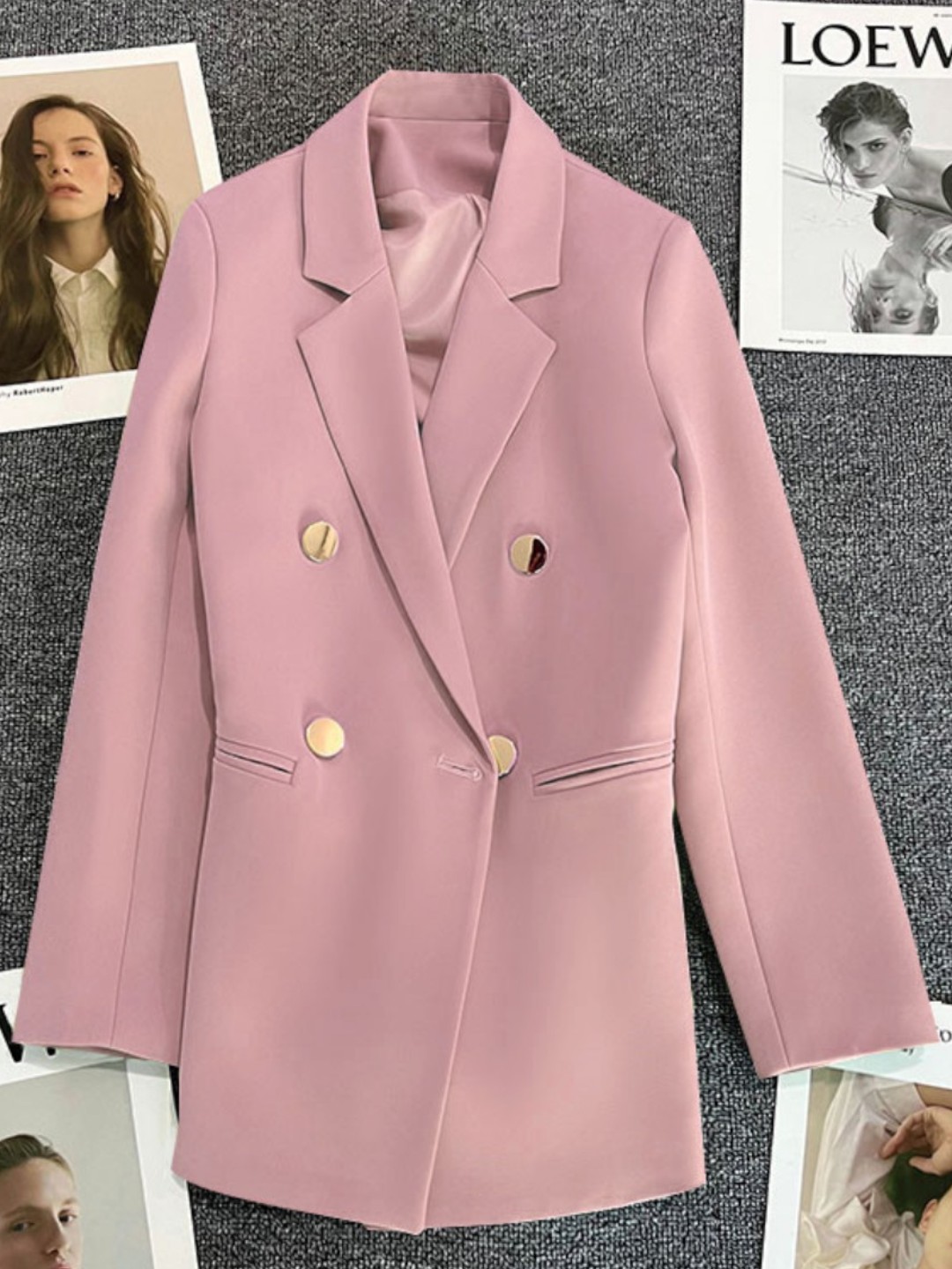 Ayollar pidjagi, klassik, tugmali uzaytirilgan jaket