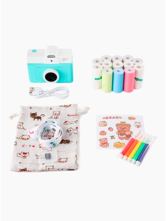 Bolalar uchun tezkor kamera, sovg'alar bilan mini foto printer