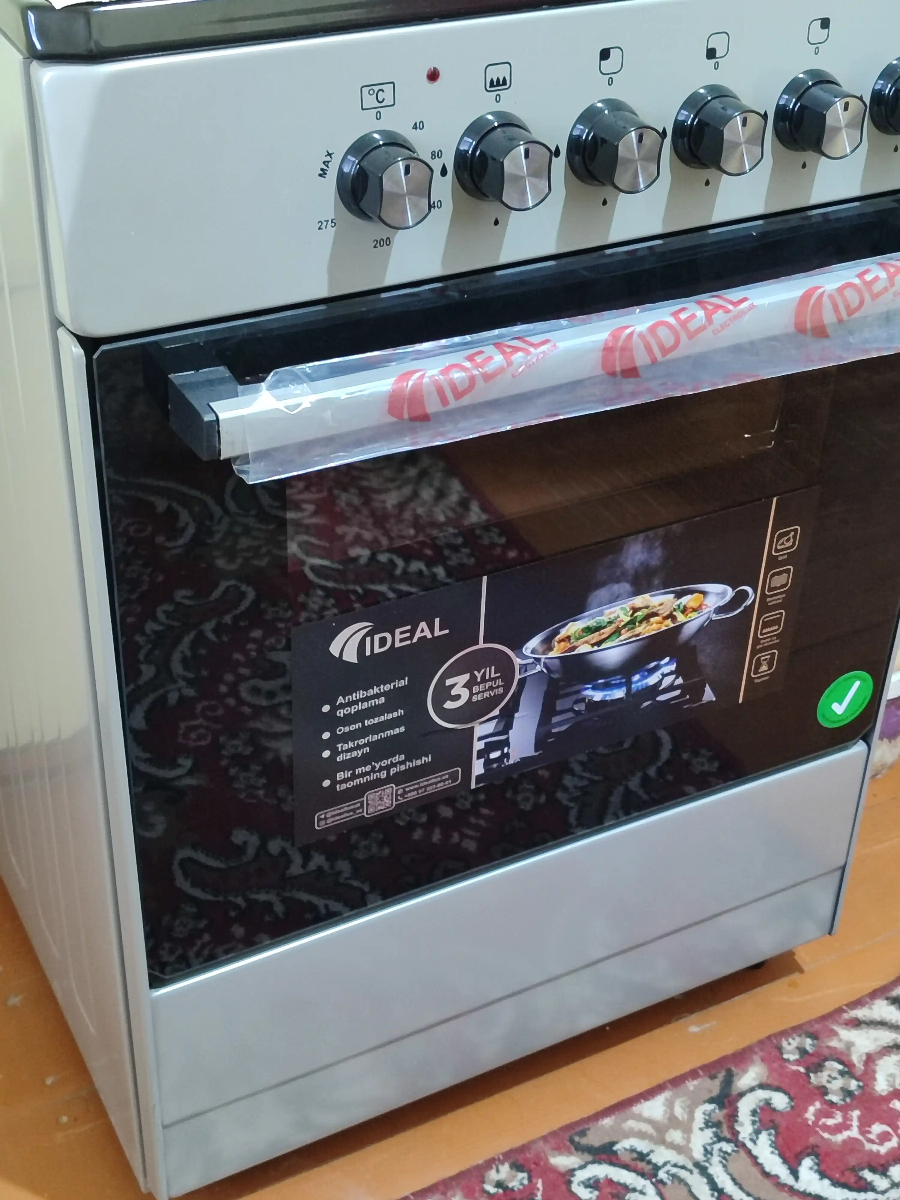 Gaz plita L110 eco, 4 konforkali, pech hajmi 65 litr, 60 * 60 sm