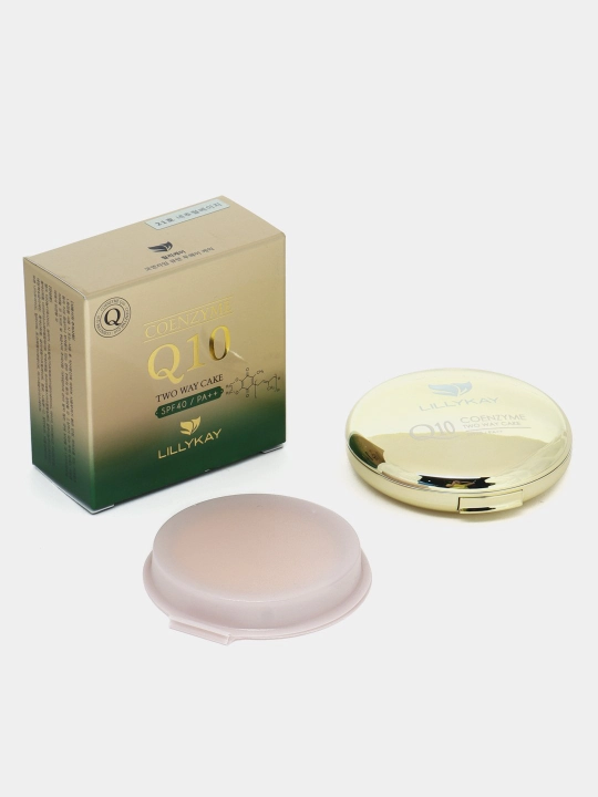 Ixcham upa Q10 koenzimi bilan va aloe ekstrakti bilan Lillykay Two way Cake SPF40/PA+++