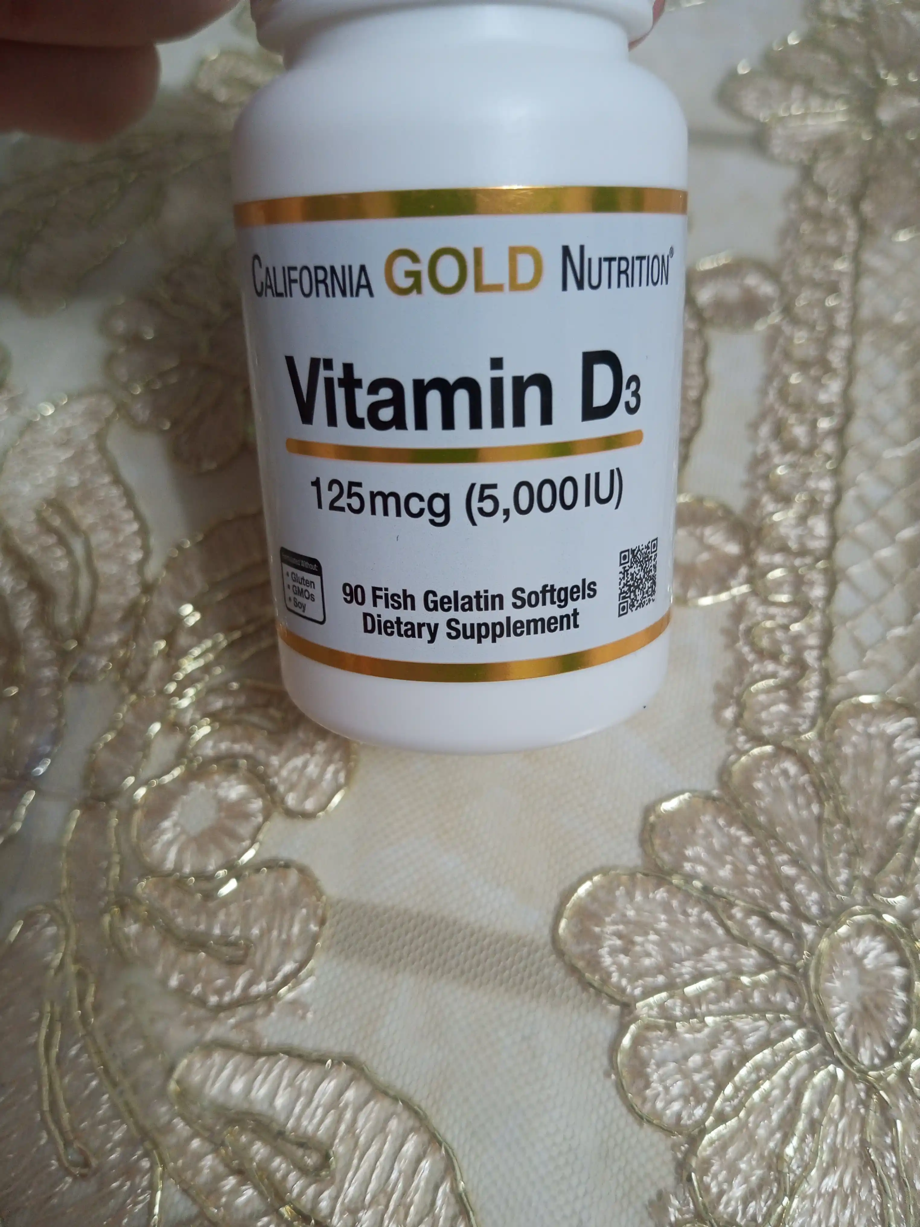 Витамин D3 California Gold Nutrition, 125 мкг 5000 IU, 90 капсул