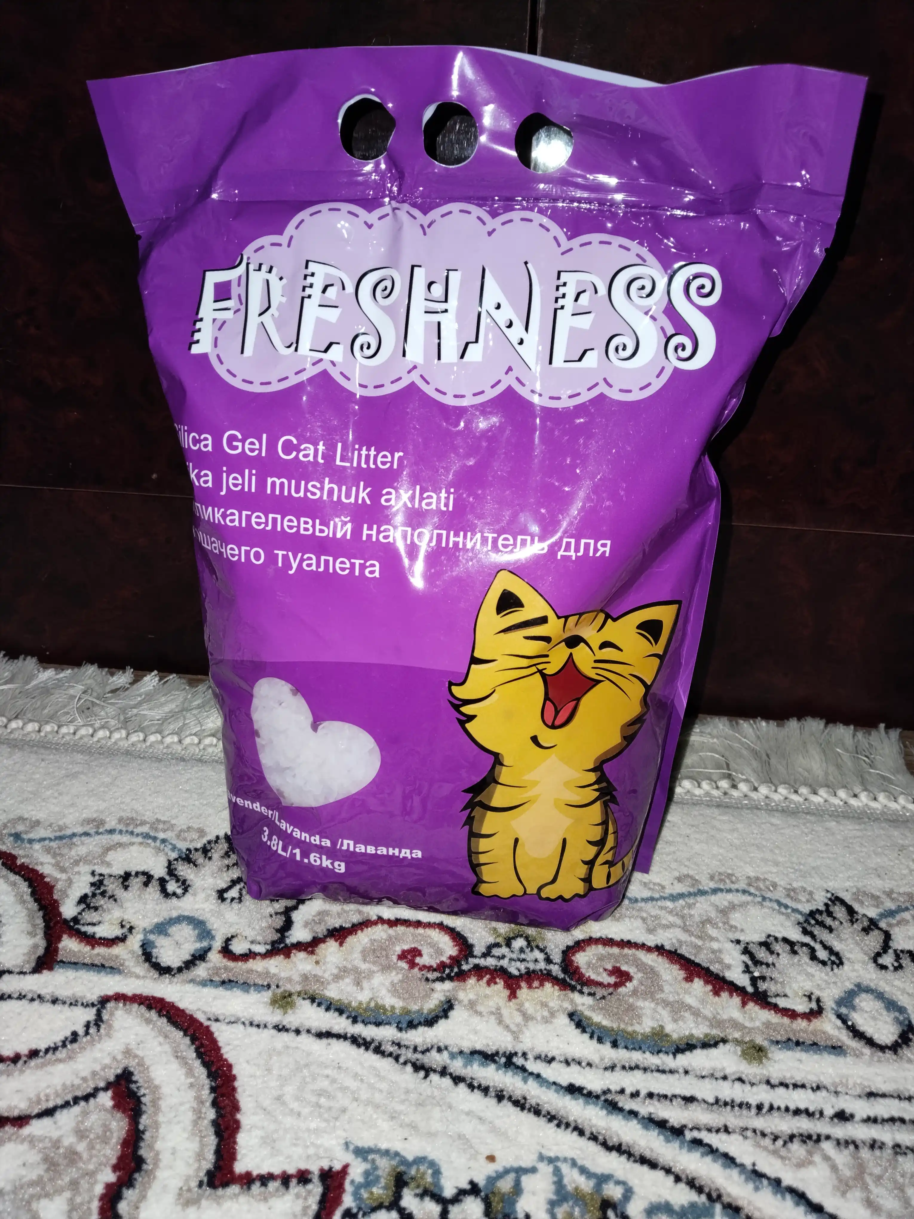 Силикагелевый наполнитель, для кошек, "Freshness", с ароматами лаванды и клубники