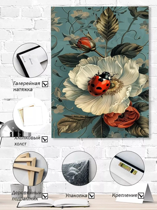 Interyer rasm ARTERY, holstga bosilgan kartina, yog‘och podramnikli poster, 40×50 sm