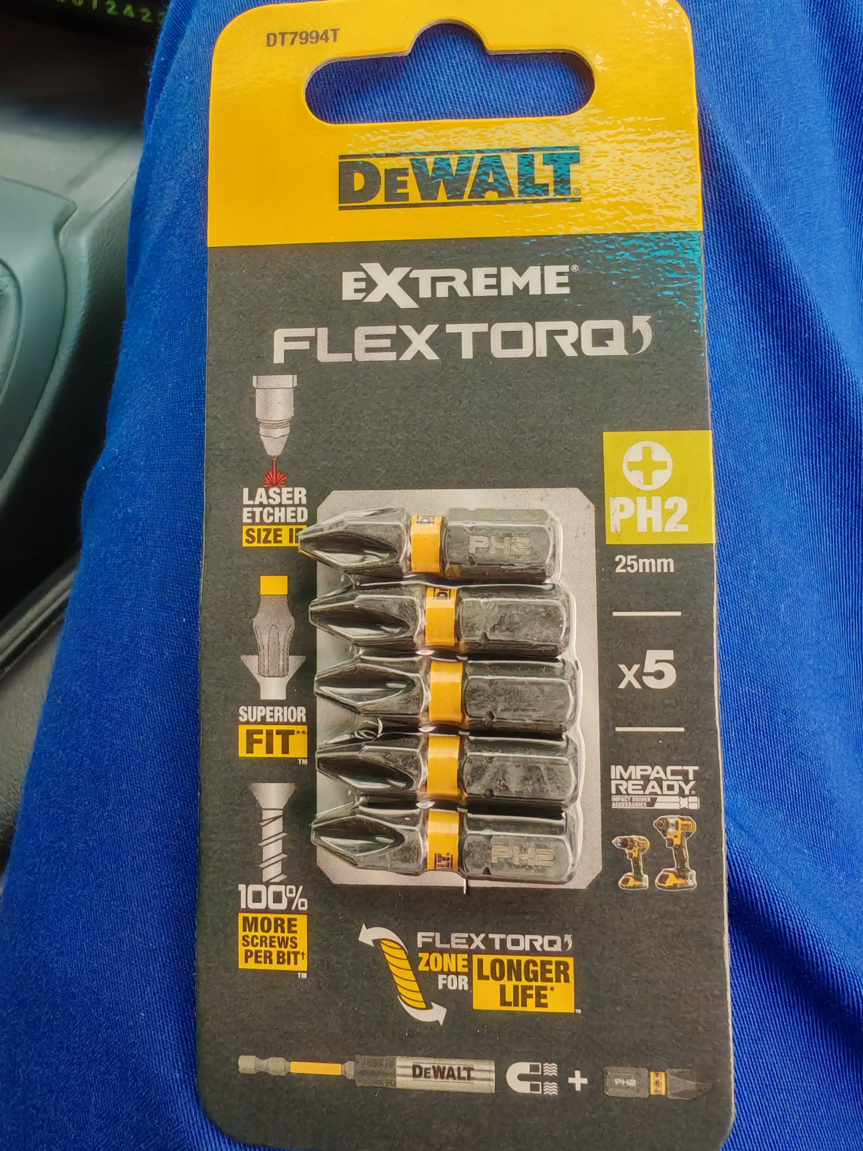 Набор бит DeWALT FLEXTORQ PH2 х 25 мм, 5 шт DT7994T-QZ