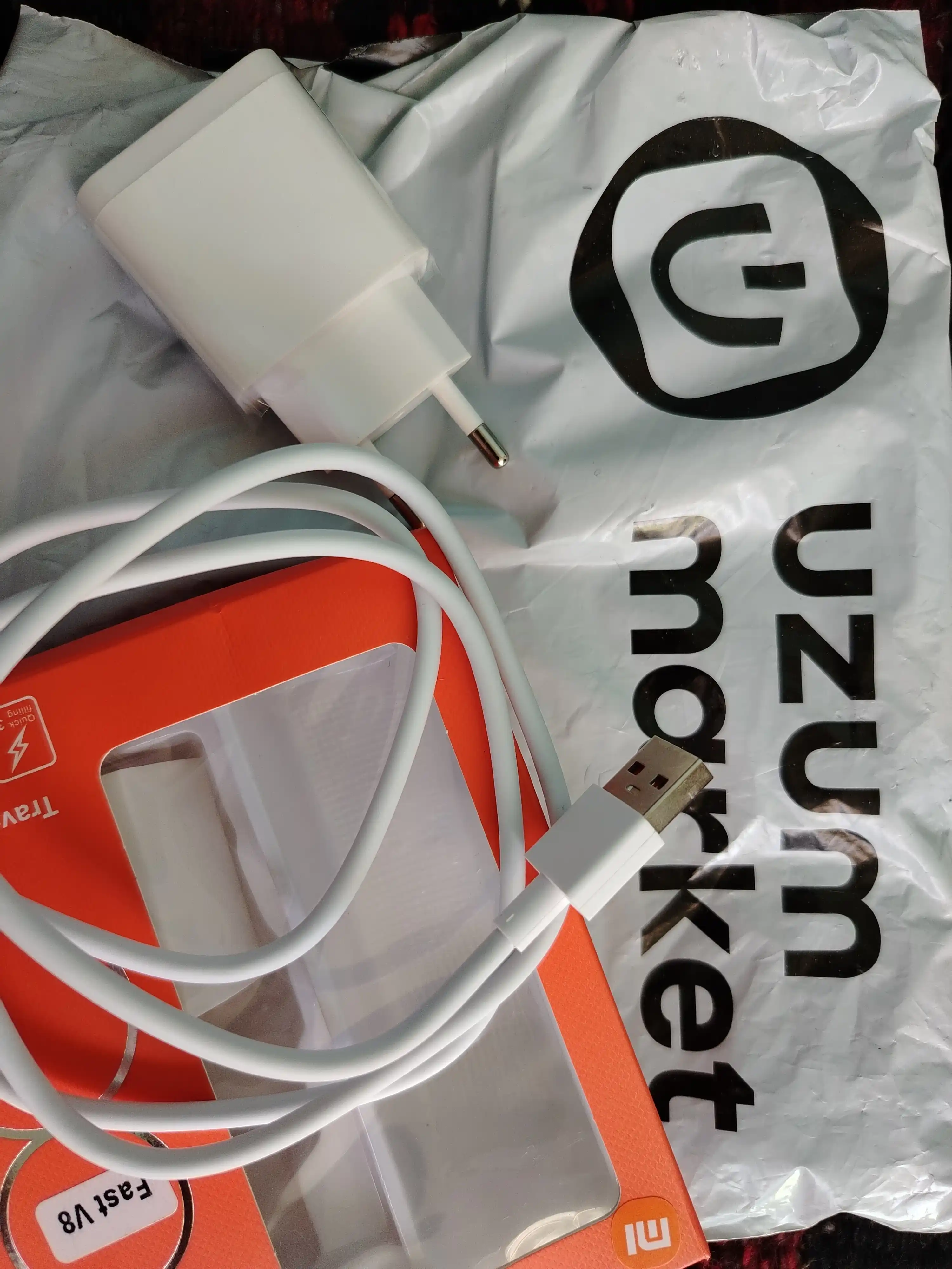 Samsung va boshqa qurilmalar uchun, tezkor zaryadlovchi qurilma + Micro USB kabel
