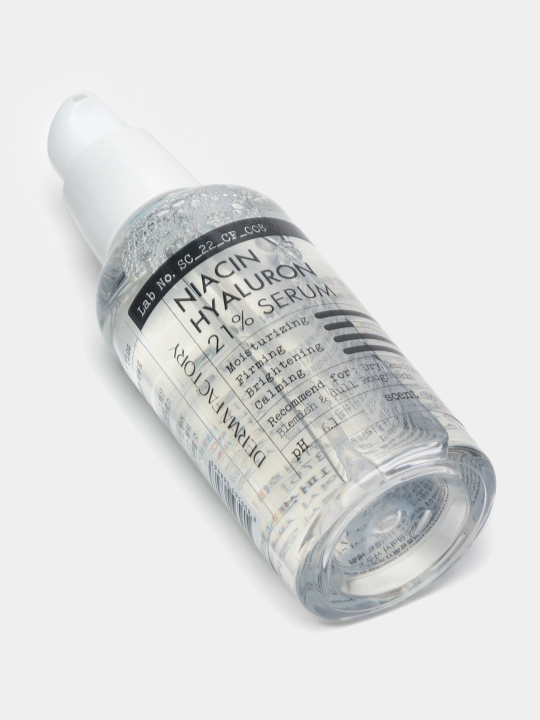 Niatsinamid bilan oqartiruvchi va namlovchi zardob Derma Factory Niacin Hyaluron 21% Serum