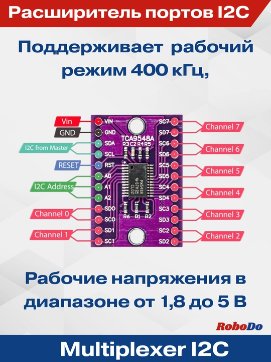 TCA9548A / PCA9548A I2C port kengaytiruvchis Multiplexer
