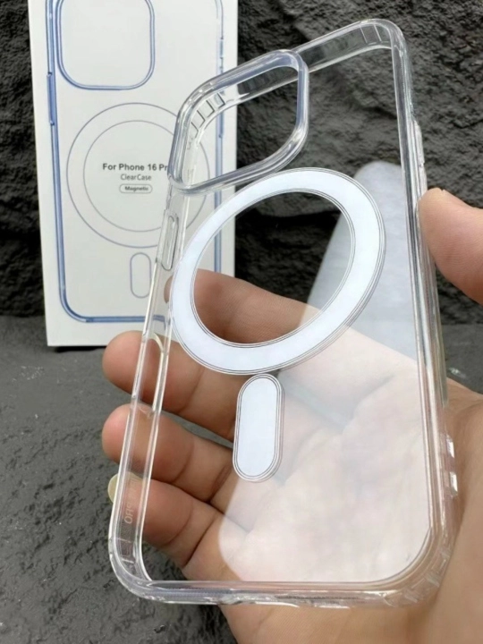 Chexol MagSafe iPhone 7, 8, X, 11, 12, 13, 14, 15,16,17,Pro,Max,mini uchun,shaffof,silikon - 