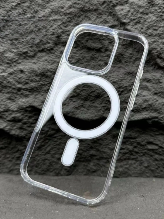 Chexol MagSafe iPhone 7, 8, X, 11, 12, 13, 14, 15,16,17,Pro,Max,mini uchun,shaffof,silikon