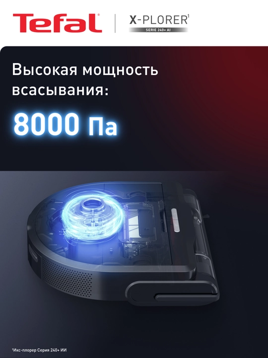 Робот пылесос Tefal X-PLORER Serie 240+Animal & Allergy RG9695WH