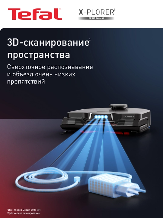 Робот пылесос Tefal X-PLORER Serie 240+Animal & Allergy RG9695WH