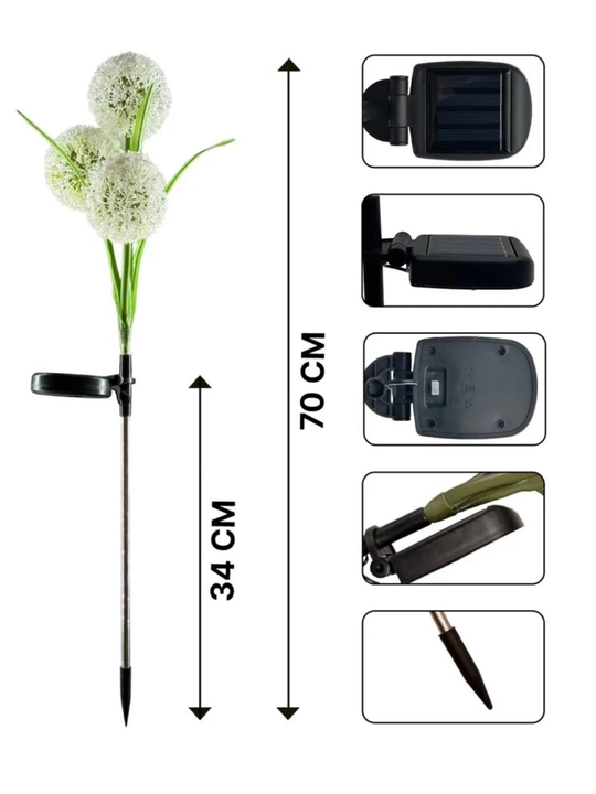 Quyoshdan energia oluvchi landshaft yoritgich / Uy va bog' uchun chiroqlar 2 dona komplekt