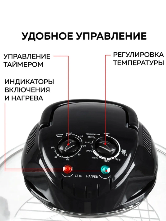 Elektr havo panjarasi,GF-20M,20l,3500W, 8 in 1, yog‘siz ovqat pishirish uchun frityurnitsa
