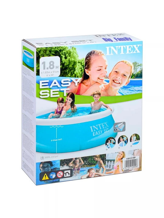 Puflanadigan basseyn Intex Easy Set, tanlovga 886-3853 litr hajmli, butun oila uchun