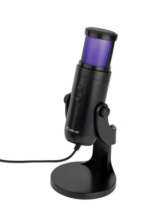 Xtrike Me XMC-03 RGB USB mikrofon — tiniq ovoz, MUTE tugma va shovqinsiz aloqa