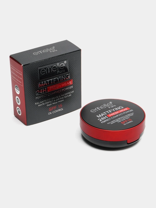 Пудра для лица Emelie BB/HD компактная Matte Powder, SPF, матовая, стойкая - 