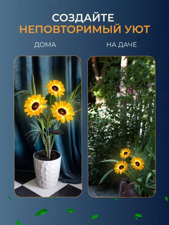 Quyoshdan energia oluvchi landshaft yoritgich / Uy va bog' uchun chiroqlar 2 dona komplekt