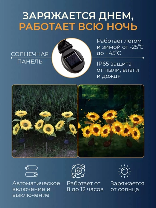 Quyoshdan energia oluvchi landshaft yoritgich / Uy va bog' uchun chiroqlar 2 dona komplekt